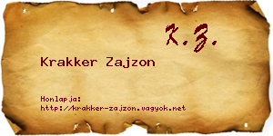 Krakker Zajzon névjegykártya